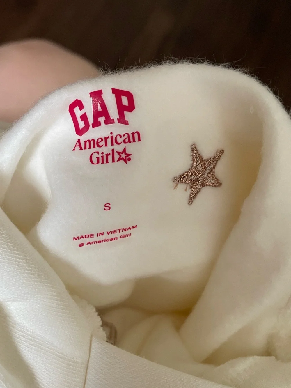 NWT GAP x American Girl Girls Star Pullover Hoodie Sweatshirt S